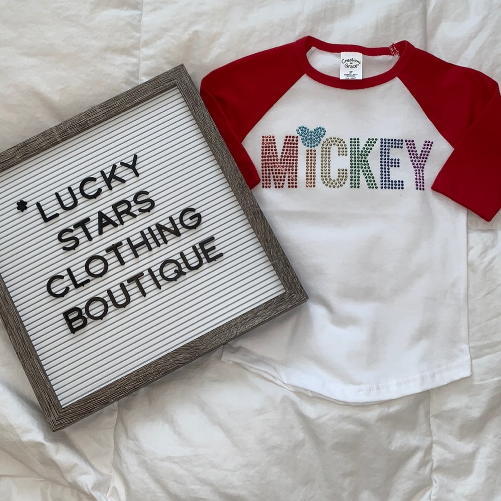 Toddler Custom Made Mickey / Disney Baseball Tee